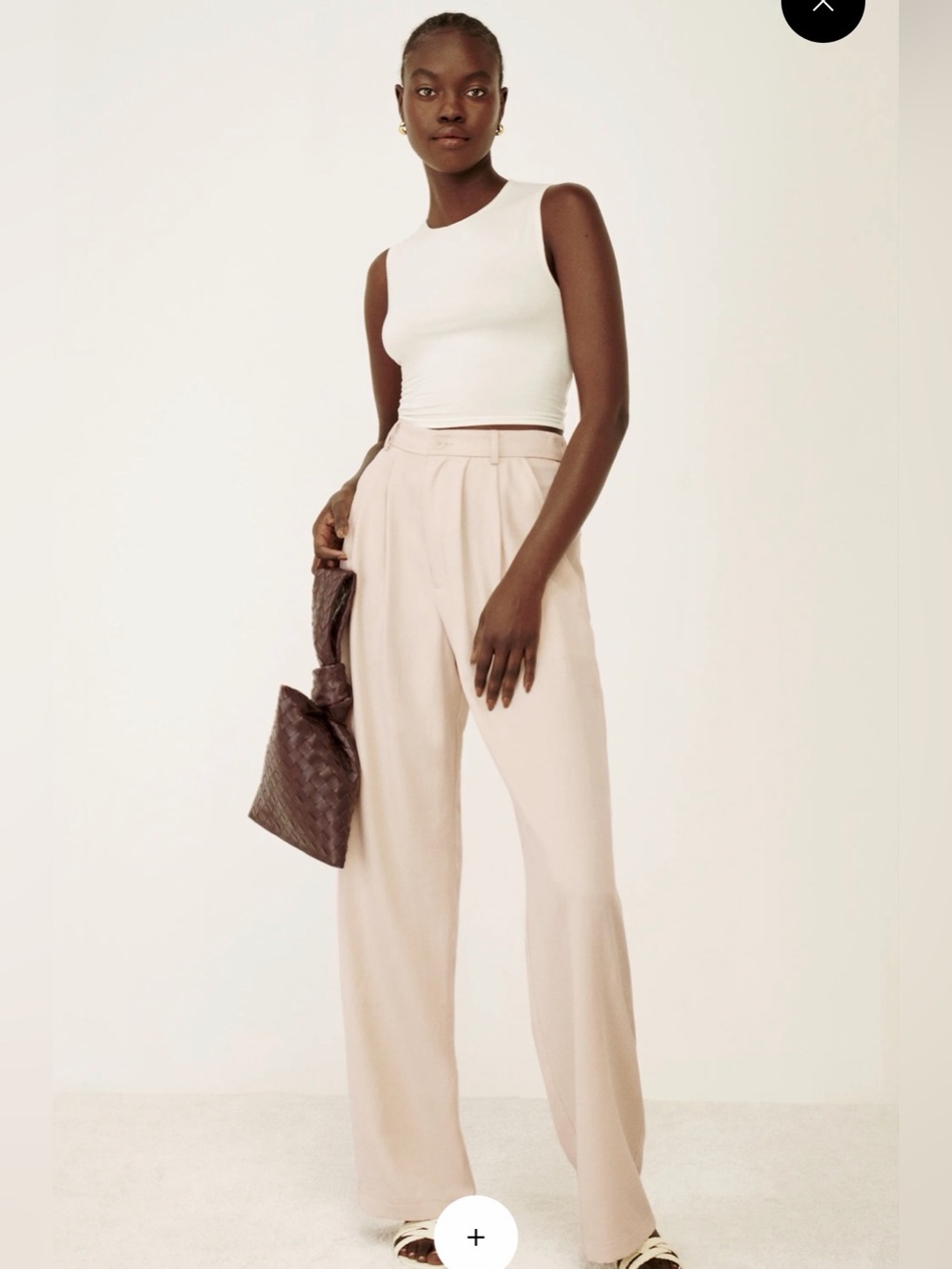 Reformation Petites Mason Pant Oyster - Size 2P - Picture 2 of 7
